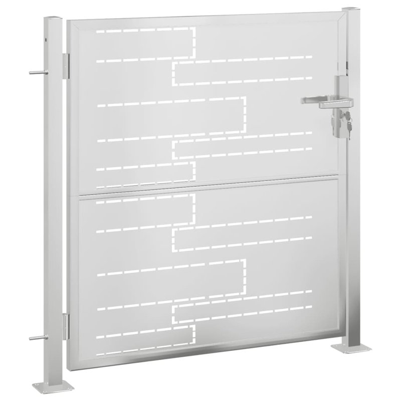 Barrière argentée en acier inoxydable, H 3,28 pi x l 3,28 pi