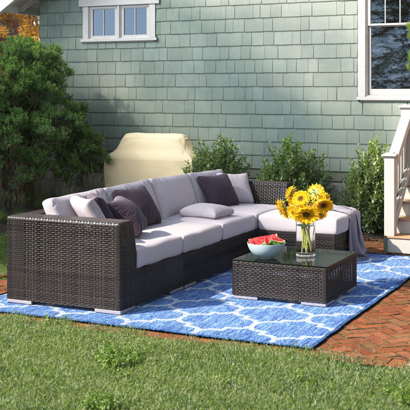 Daltan 4 - Person Outdoor Seating Group, Canvas Taupe Sunbrella® Canvas