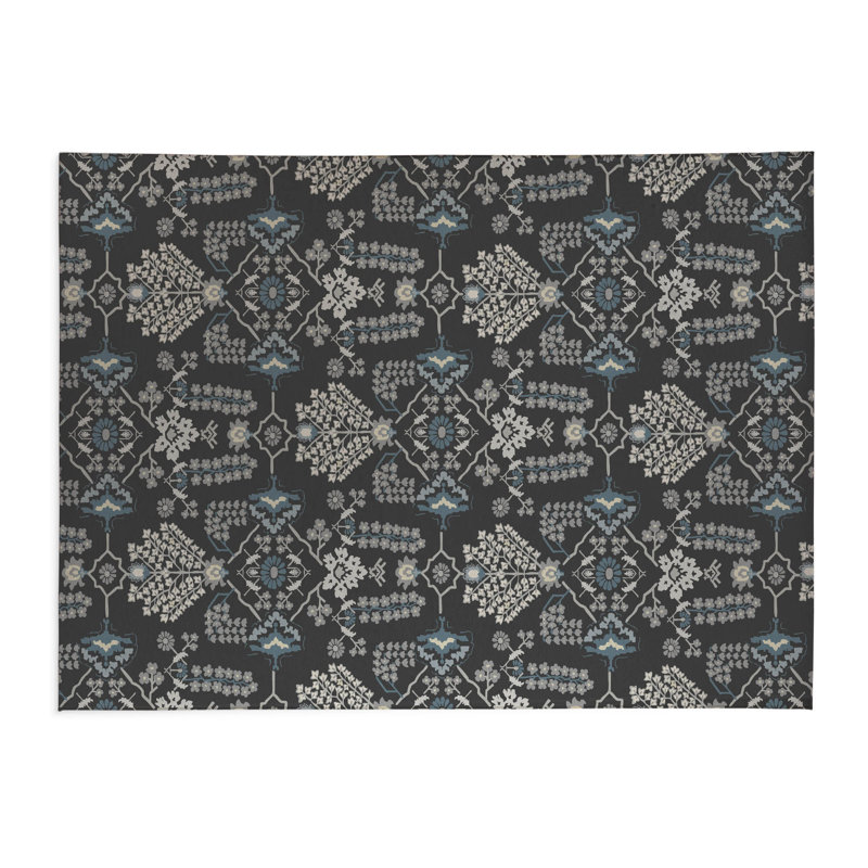 Tapis de cuisine à profil bas Zoey, Gris anthracite, Rectangle 4pi x 6 pi