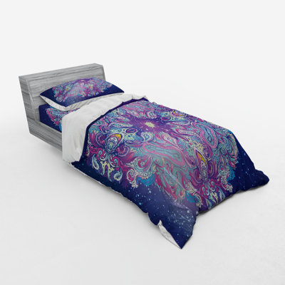 Ensemble de housse de couette éclectique mauve en microfibre