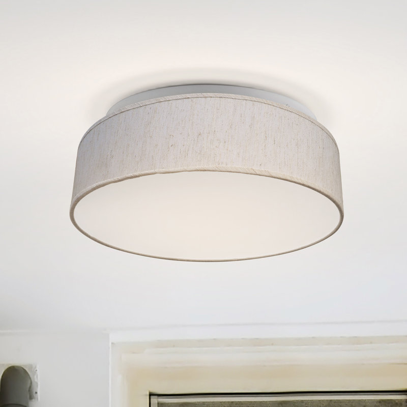 Armande Linen LED Flush Mount, Beige
