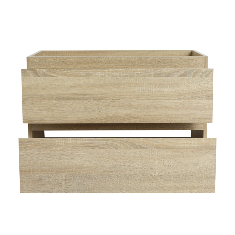 30" Wall-Mounted Bathroom Vanity (Only the Cabinet Body)-BVB01930LTO-2, Light Oak