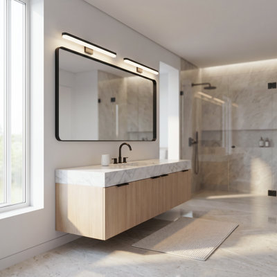 Tempered Glass and Aluminum Alloy Framed French Cleat Mounted Wall Mirror – Shatter-Proof Film Included