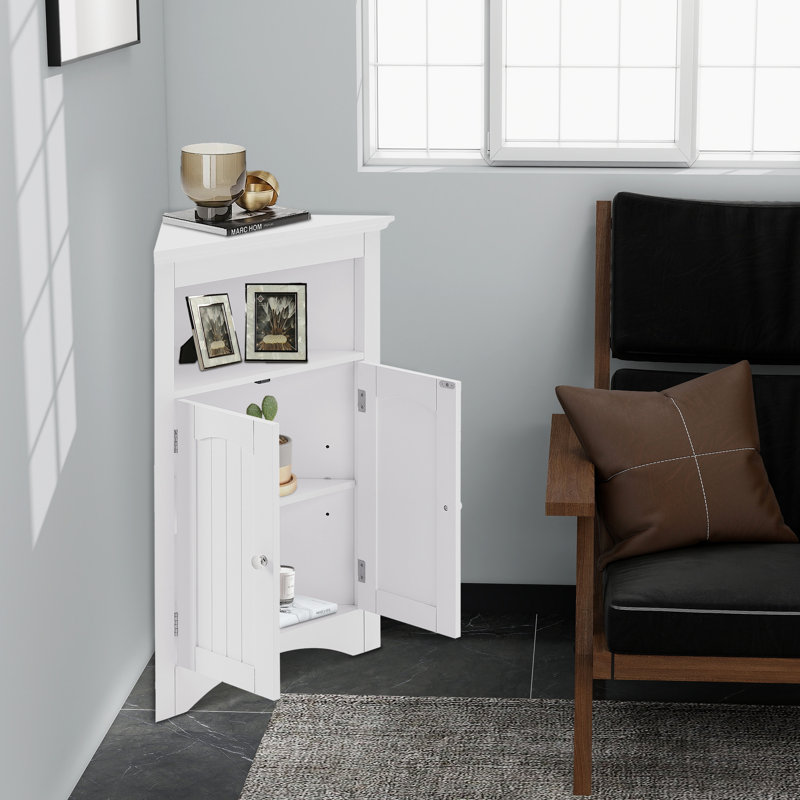 2 - Door Corner Accent Cabinet, White