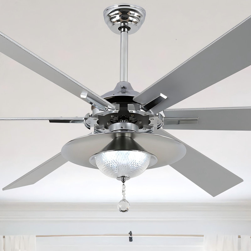 Grand ventilateur de plafond 72 pales de 72 po avec lumières DEL et moteur à courant continu réversible à 6 vitesses et 3 couleurs