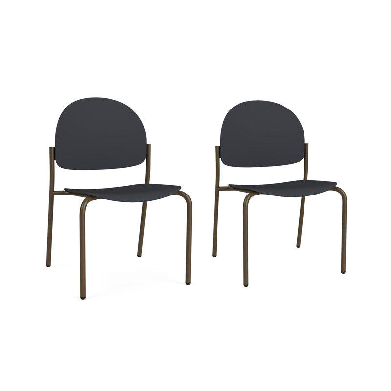 Chaise d'invité sans accoudoir Chat Chat, Bronze, Onyx noir poly