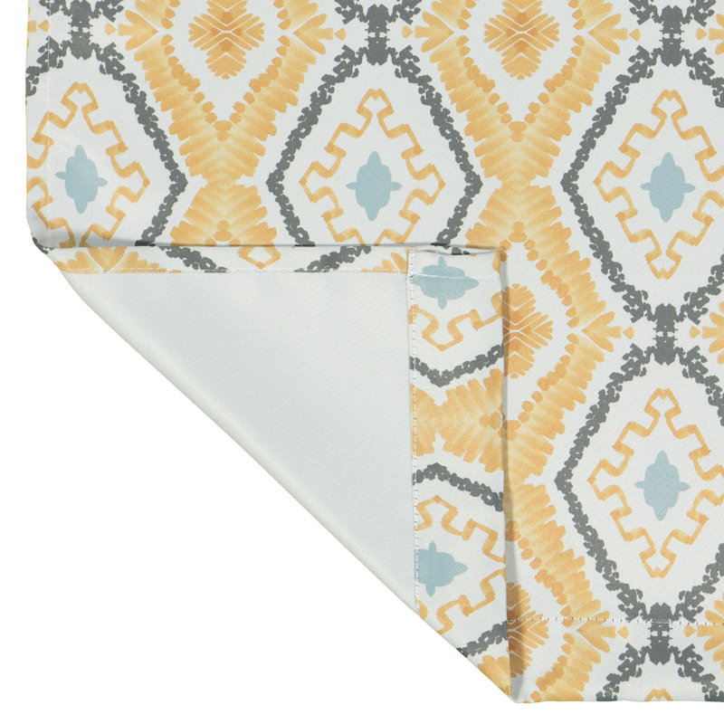 Gold Bohemian Ikat Blackout Polyester Rod Pocket Curtains
