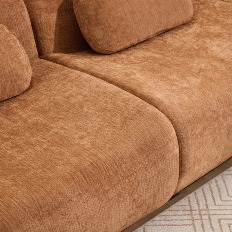 Boneless Modular Sectional Couch – Chenille Deep Seat 3+1 Seater with 3 Cushions, Extra Large Comfortable Living Room Sofa for Bedroom or Apartment