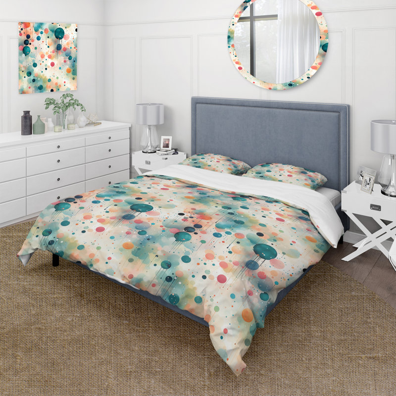 Ensemble de housse de couette Mystical Poka Dota Harmony, Housse de couette pour très grand lit et 2 très
