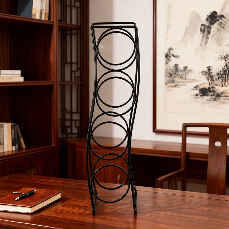 4-Tier Curved Wine Rack For Countertop, Sturdy Steel Wire Wine Bottle Holder For Kitchen, Bar & Dining Room, Space-Saving Storage For Standard & Large Bottles