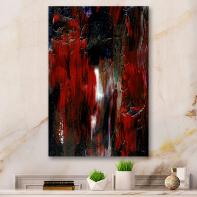 Paint Strokes In Shade Of Red - Painting on Canvas