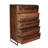 Vern Reclaimed Hardwood Tallboy Chest – Distressed Caramel Wood 6-Drawer Storage 