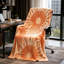 Jeté rétro Sunburst, couverture confortable moelleuse orange et crème pour canapé, canapé, chambre à coucher, salon, décoration intérieure-134396676