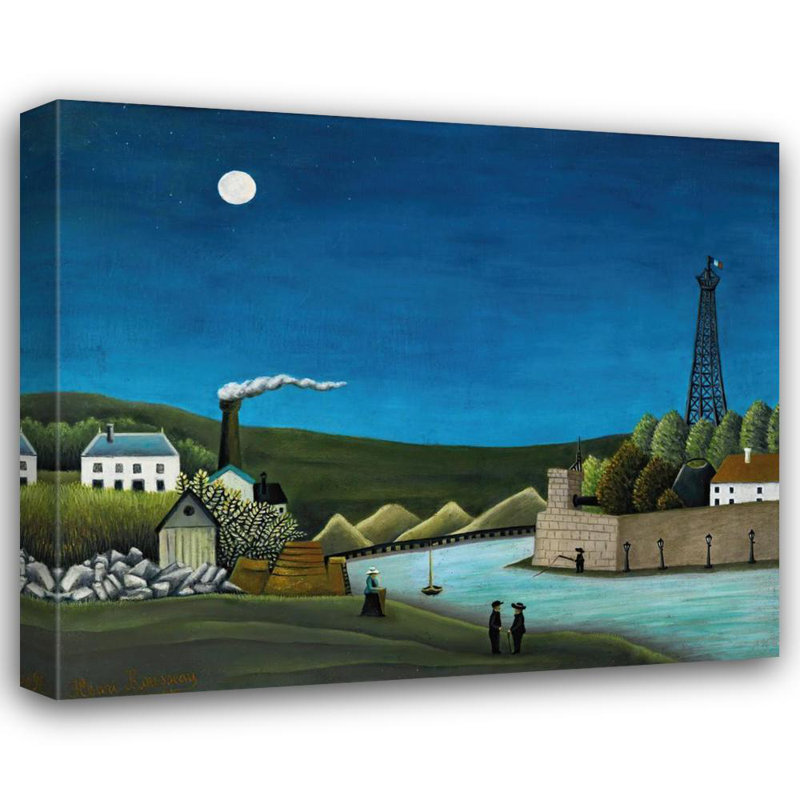 "La seine à Suresnes" par Henri Rousseau - Toile tendue avec châssis, H 40 po x l 28 po