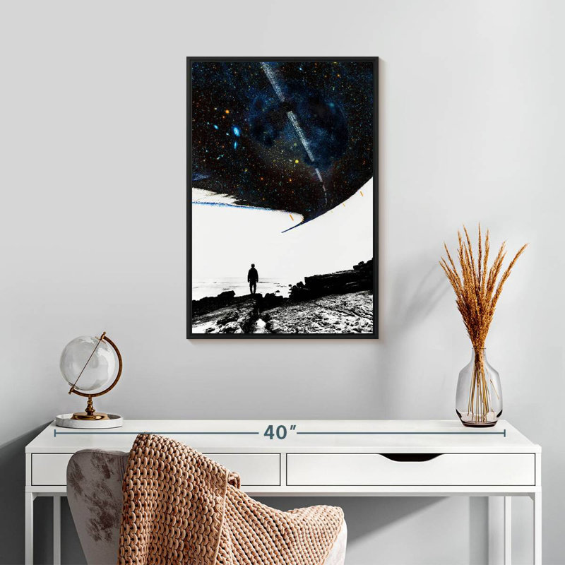 La route la moins fréquentée, Cadre flottant noir, 17 po x 25 po