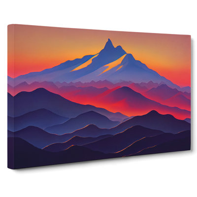 Fierce Mountain Sunset - Wrapped Canvas