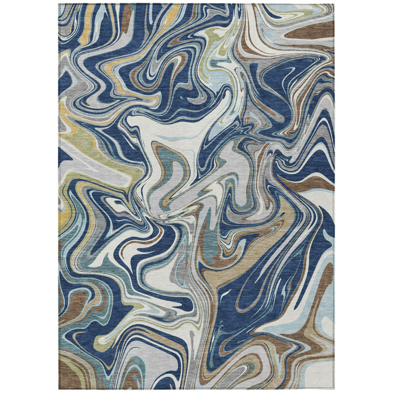 Machine Washable Indoor/Outdoor Jourdan ACN2395 Abstract Rug, Rectangle 2'6" x 3'10"