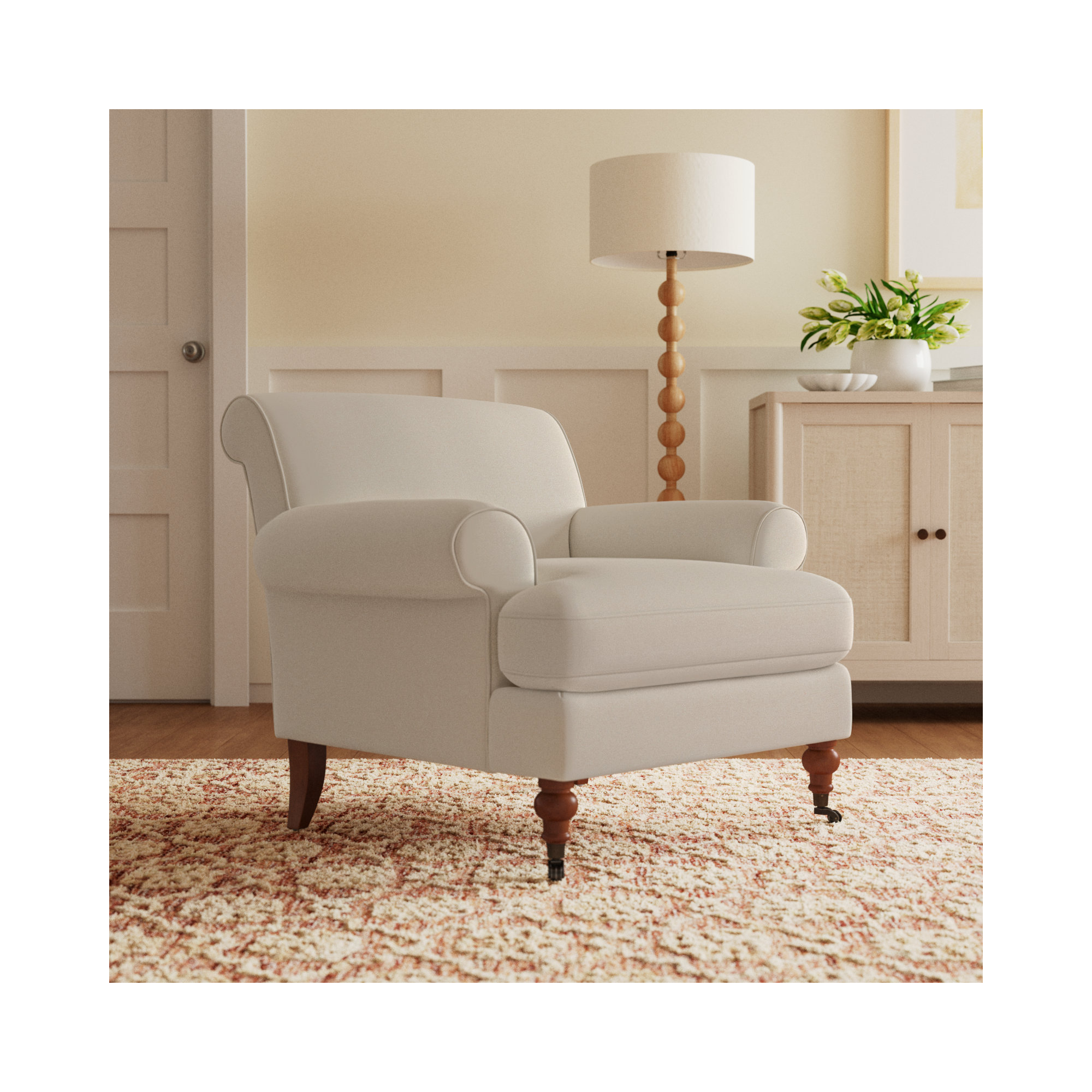 Harbor Upholstered Armchair, Sky Neutral Beige