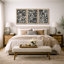 Abstrait botanique, art floral bohème noir et beige, photos murales de salon de style Mid-Century moderne, impression sur toile encadrée, 3 pièces, 16 po x 24 po x 3 pièces, 24 po x 36 po x 3 pièces, 20 po x 60 po x 3 pièces-90890071-90890073-119385102