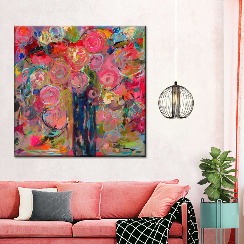 Impression florale sur toile, H 20 po x l 20 po x P 1,25 po