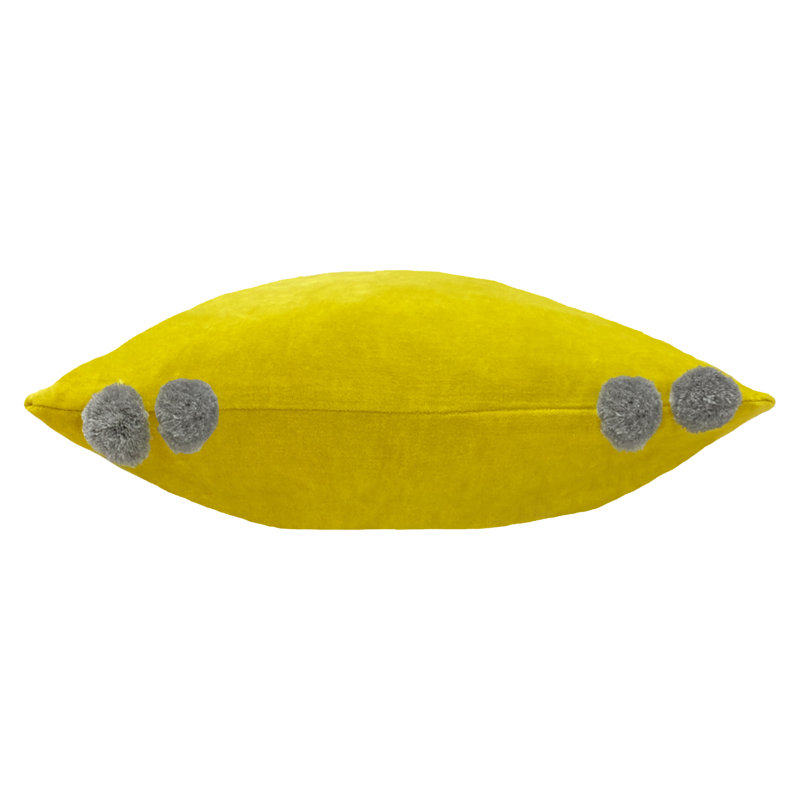 Square Throw Cushion, Yellow/Grey