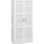 Armoire de rangement de 71 po de hauteur blanche avec tablettes mobiles et conception fiable