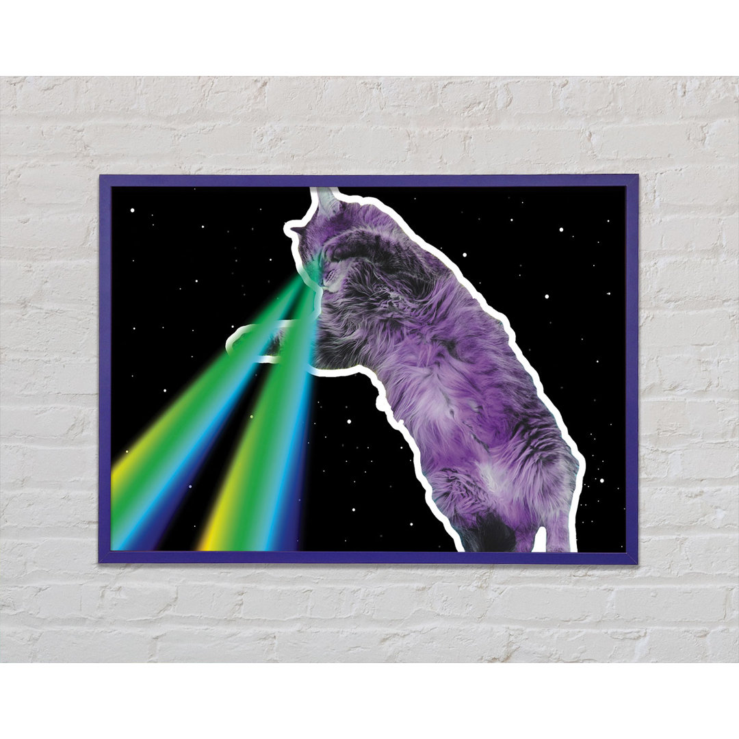 Katze Lazer Beam Space - Einzelner Bilderrahmen Kunstdrucke