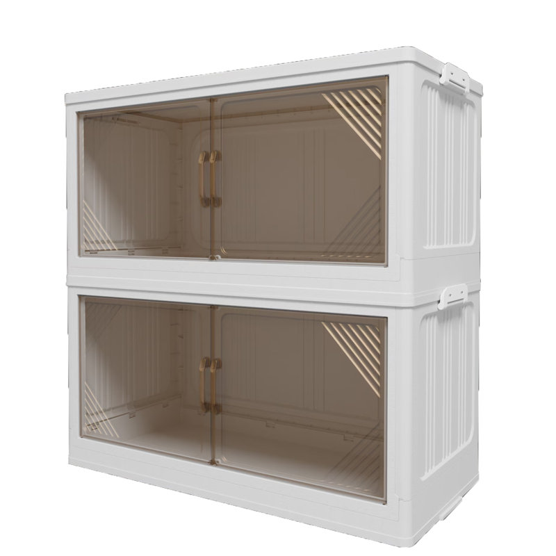 2 Pack Stackable Folding Storage Closet with Lid