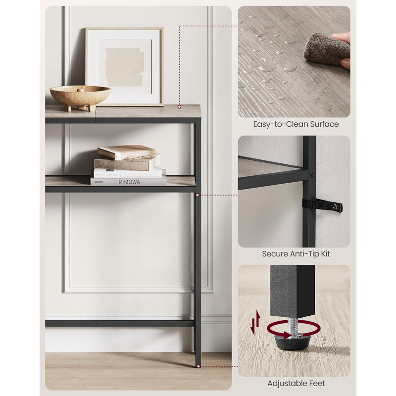 Narrow Entryway Table, Modern Entry Table, Gray/Black, 31.50" H x 31.50" W x 7.90" D