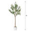 Arbre artificiel 4 pi en pot blanc - Faux arbre en pot avec 14 fruits réalistes et feuilles réalistes pour la maison et le bureau
