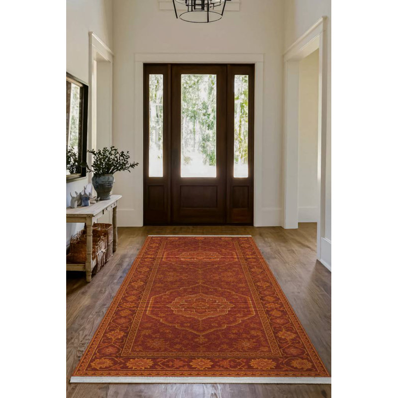 Tapis en coton et polyester à imprimé numérique Greysi Collection, Rectangle 6 pi 7 po x 7 pi 3 po