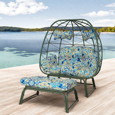 Chaises longues spacieuses de patio, chaise en rotin moderne en acier pour la maison