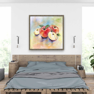 Apple Harvest - Green Illustrative Framed Canvas