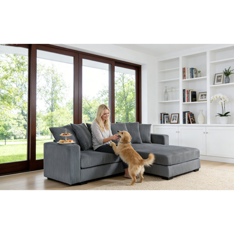 Canapé modulaire rembourré 4 pièces 4 pièces, Gris