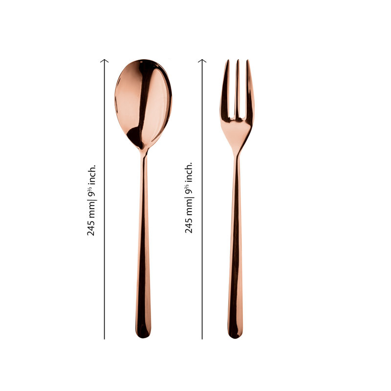 Linea 2 Piece Stainless Steel Hostess Set, Bronze