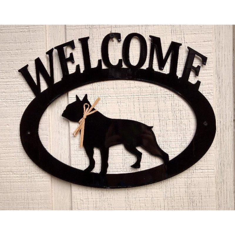 Enseigne d’accueil en métal french bouledogue Gabbs