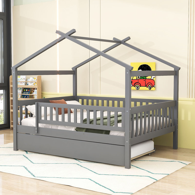 Pontoosuc Wood Daybed with Twin Size Trundle, Gray, Full