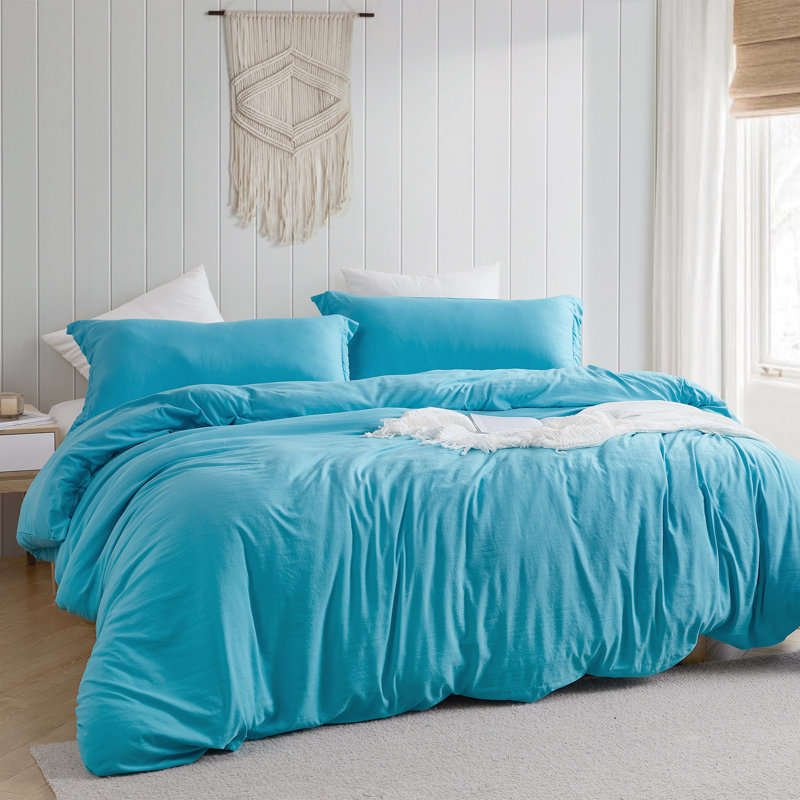Ensemble d'édredon en duvet synthétique Ultra Cozy, Édredon pour lit simple TG + 1 taie décorative, Turquoise