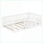 Twin Size Solid Pine Platform Floor Bed with Guardrails No Box Spring Needed White