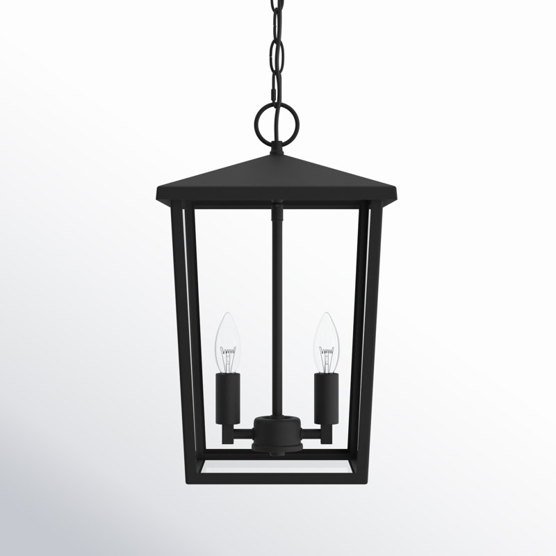 Lustre suspendu d'extérieur 2 lumières avec abat-jour en verre Siena