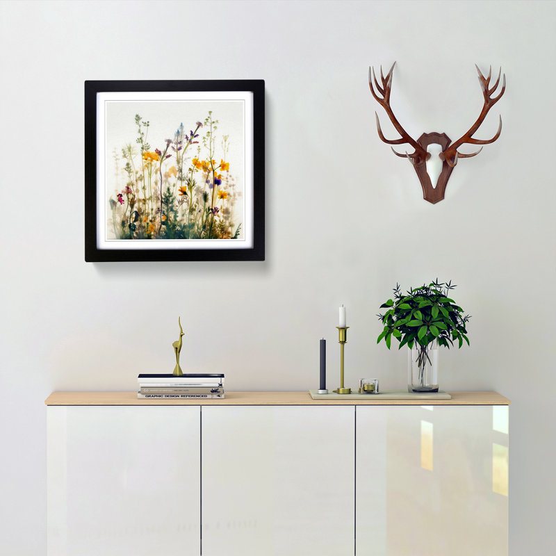 Wildflowers Double Exposure No.1 - Framed Print, Black