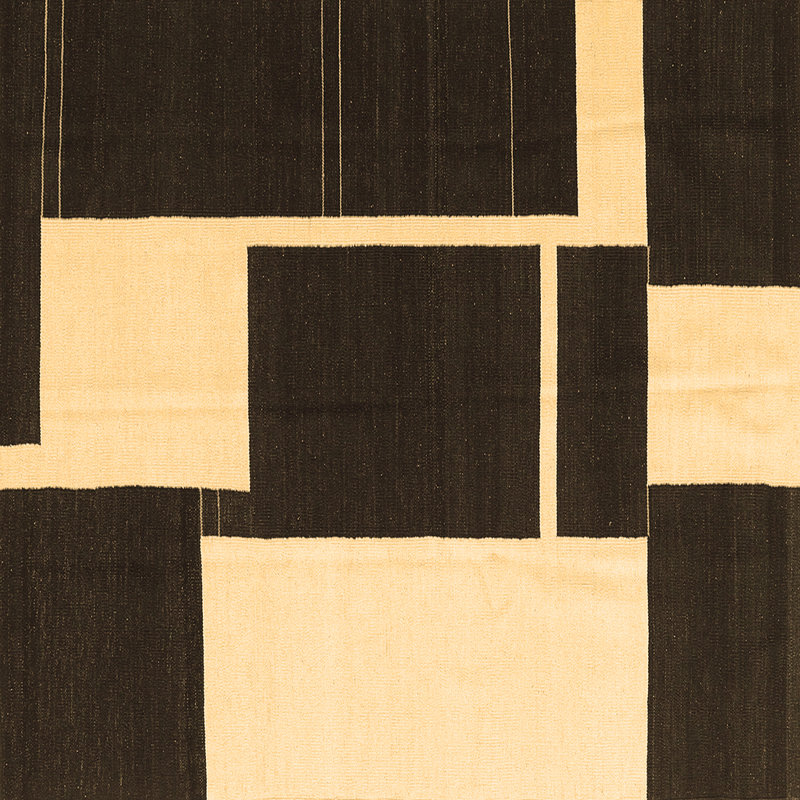 Tapis contemporains brun lavable à la machine 2776, Carré 4 pi