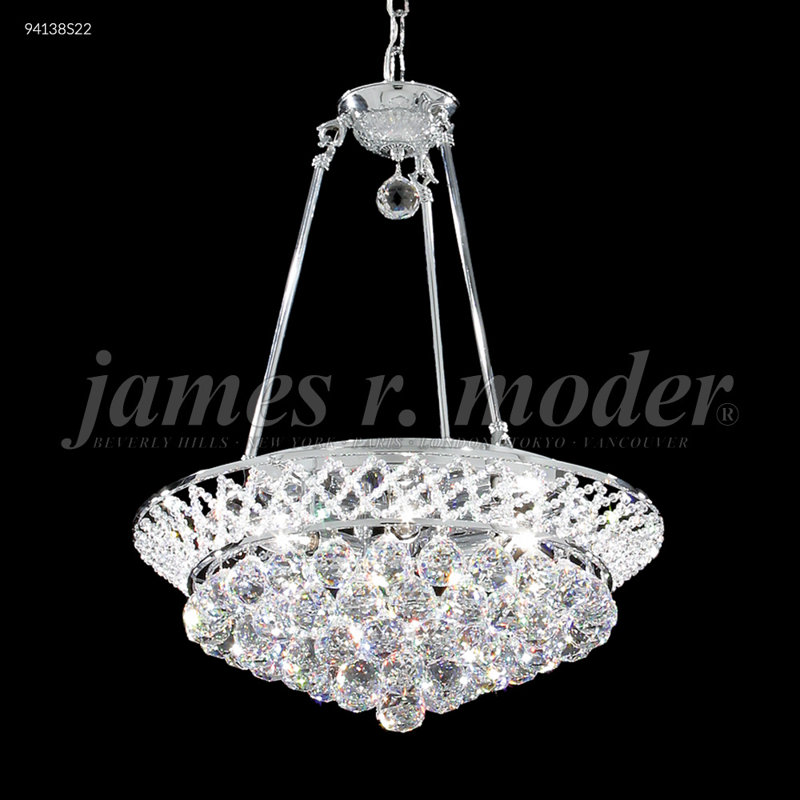 Jacqueline 6 - Light Dimmable Urn / Bowl Chandelier, Swarovski Spectra, Silver