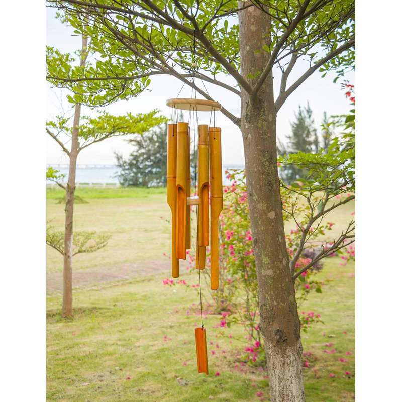 Carson-Gray Weather Resistant Wood Abstract Wind Chime