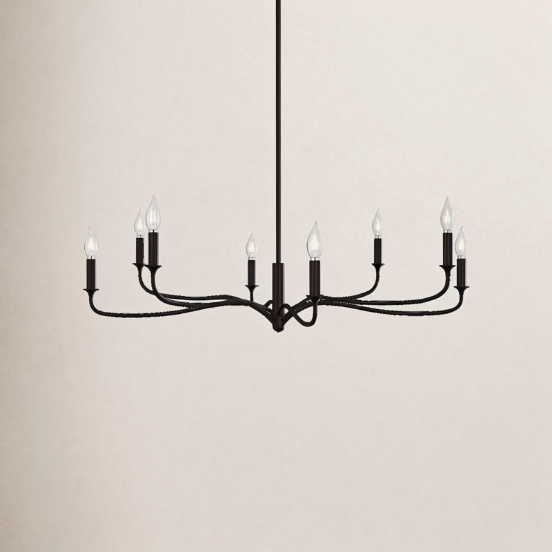 Wetherell 8-Light Chandelier, 63" H x 42" W  x 42" D, Aged Iron, 8