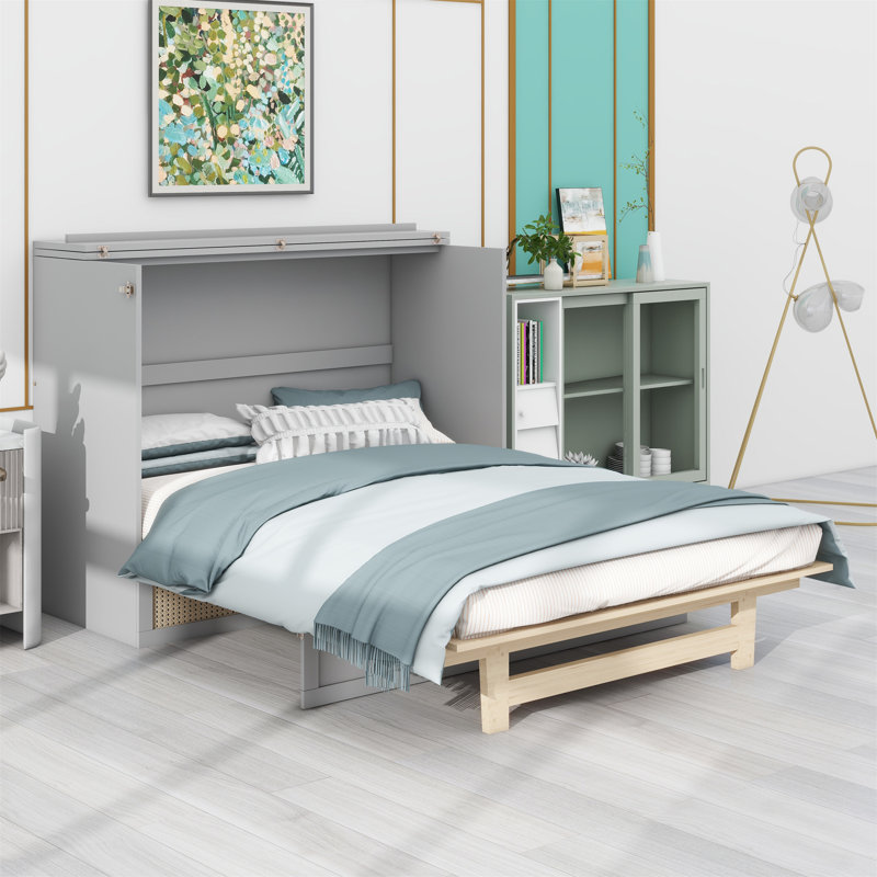 Lit escamotable avec grands tiroirs Murphy, Gris