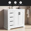 Meuble-lavabo moderne de 36 po avec lavabo en céramique, porte à fermeture en douceur, tablette réglable et 3 tiroirs, rangement spacieux, conception élégante pour les salles de bain de taille moyenne à petite
