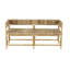 Cole And Grey Rattan Handmade Wrapped Bench With Diamond Patterned Seat And Arched Panels