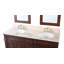 Meuble-lavabo de salle de bain Benton Collection Sanford, traditionnel, autoportant, brun moyen, 60 pouces, double lavabo, dessus en marbre crème, entièrement assemblé