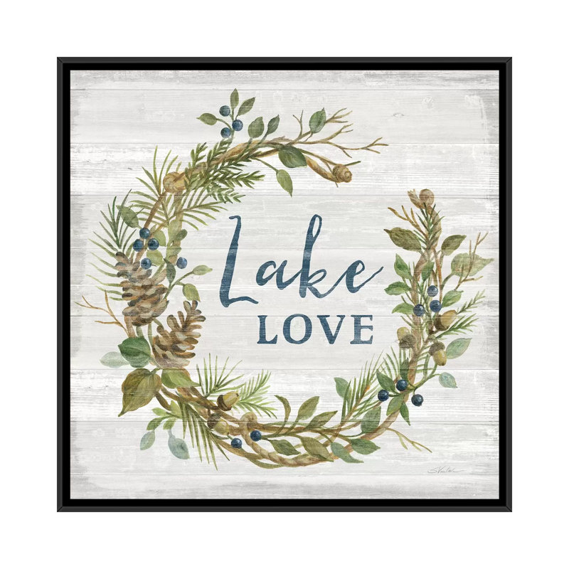 «Lakeside Retreat IV» par Silvia Vassileva - reproduction d'art, Toile avec cadre noir, Aucun mat, H 18 po x l 18 po x 1,5 po